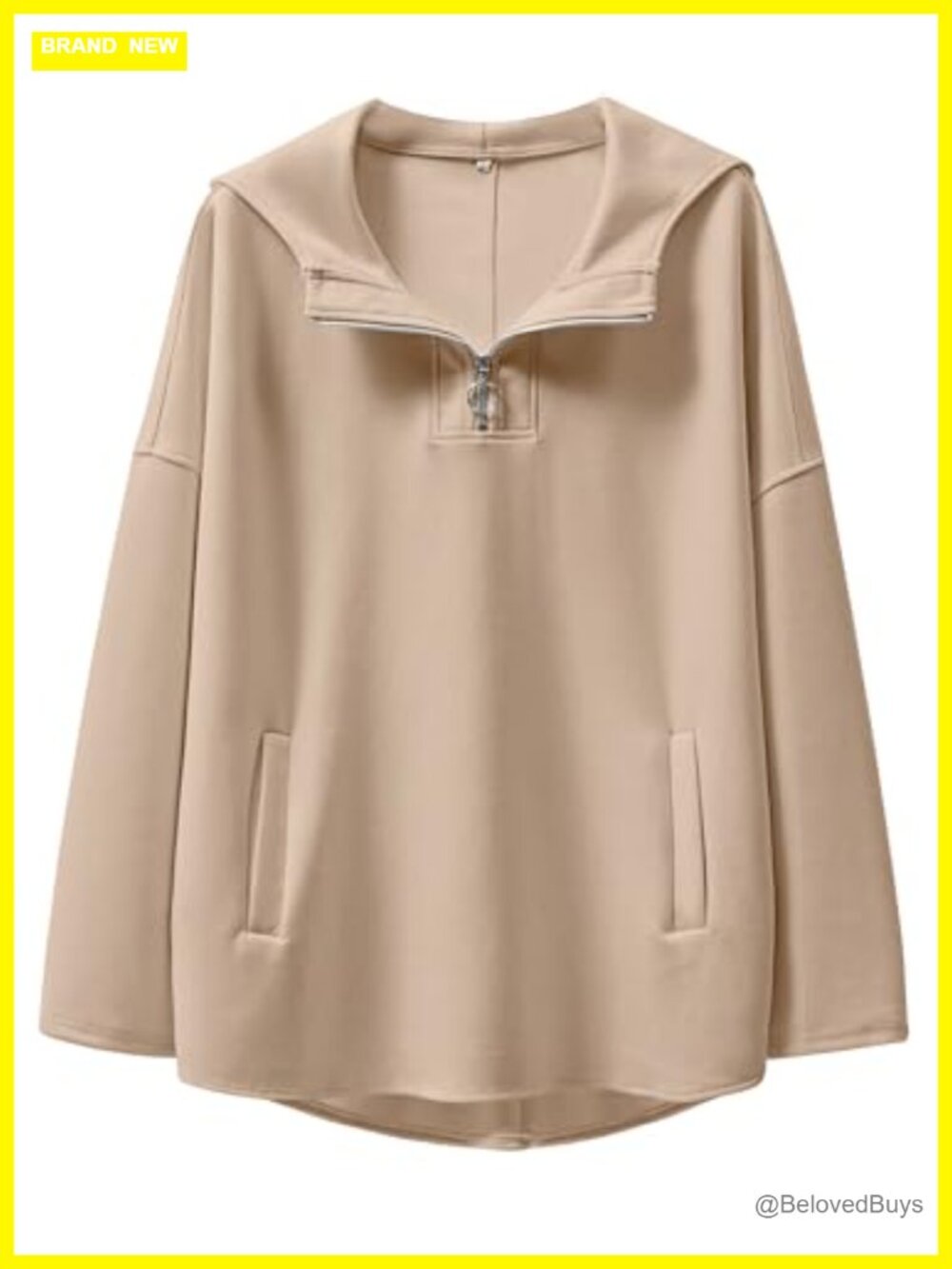 Oversized Quarter Zip Hoodie Pullover Sweatshirt